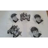 POP MUSIC, The Beatles paper napkins, with band image & h/s portraits, five the same, EX, 1 + 4