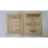 THEATRE PROGRAMMES, Royal Lyceum Theatre London, 1800s, mainly plays, spines repaired with tape (2),