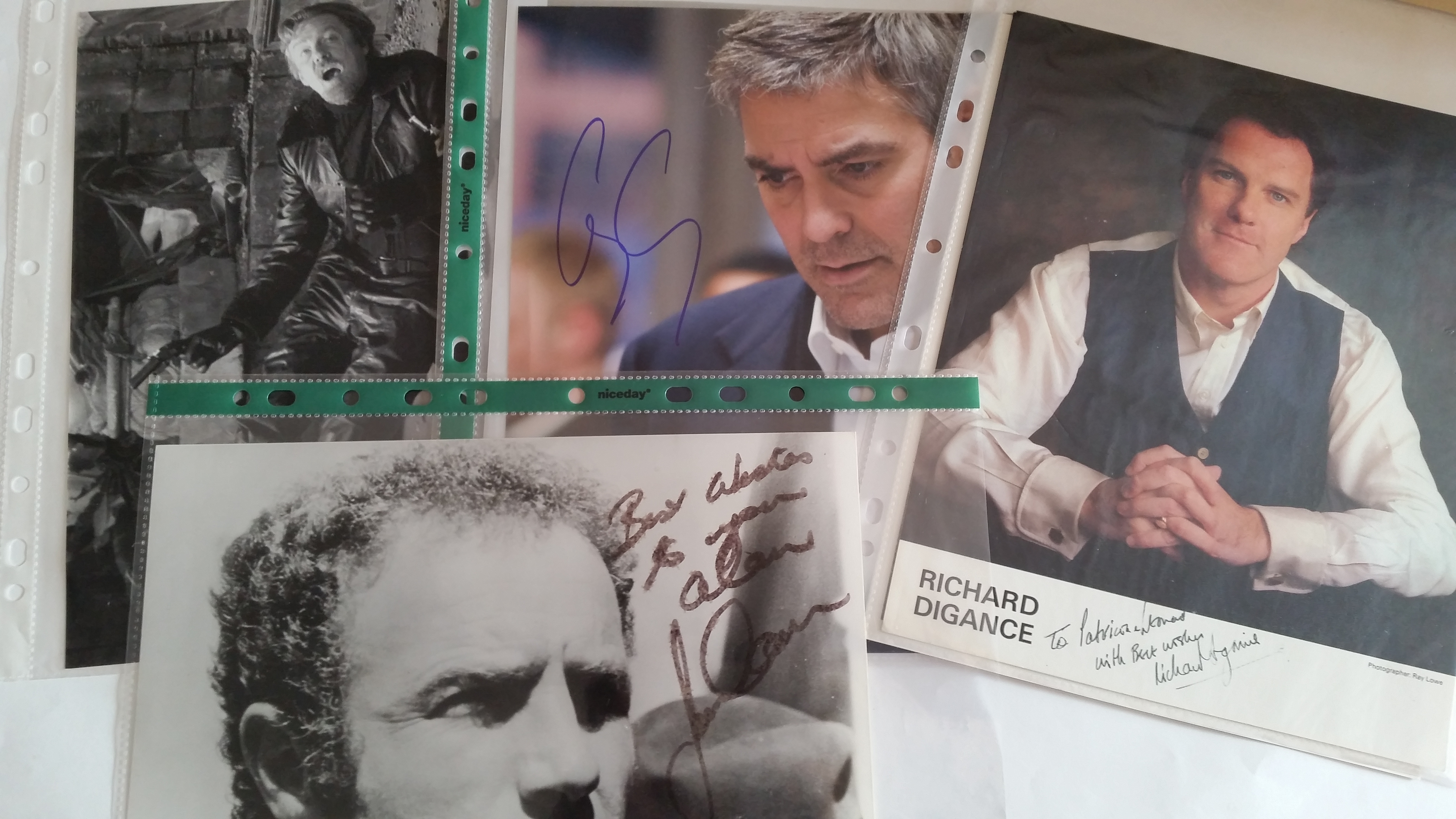 ENTERTAINMENT, signed photos, inc. Richard Digance, Martin Sheen, George Clooney, Harry Connick Jnr,