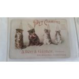 ALLEN & GINTER, Pet Cigarettes issues, mixed sizes, inc. children, anthropomorphic etc., stains to