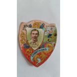 BAINES, shield-shaped football card, Corinthians, Back Heeled, G.O. Smith inset, scuffs to