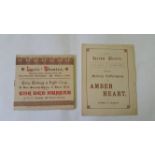 THEATRE, programmes, 1800s, inc. Lyric (14), Lyceum (17), plays, comedy, opera etc., signs of