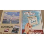 TOBACCO, showcards, inc. Churchmans (2), No. 1 (Yachting on the Clyde) & Take Your Time; Lambert &