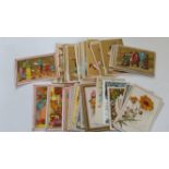 GREETINGS CARDS, 1930s onwards, 3 x 4.25 and smaller, inc. Christmas, Birthday; floral, children,