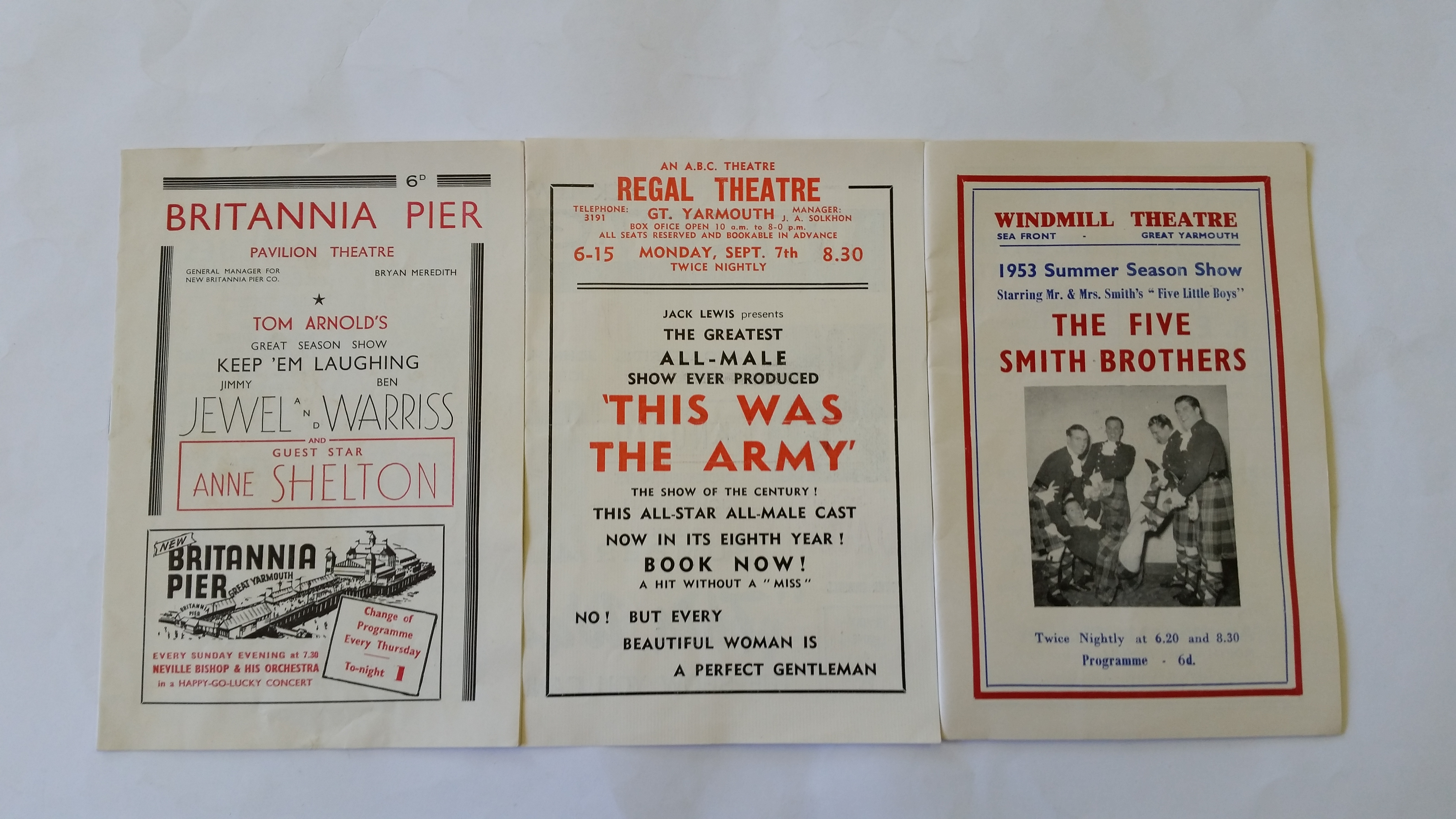 THEATRE, programmes, mainly 1950s-1970s, inc. London, seaside, panto, circus, ice shows; Andrews