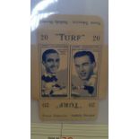 CARRERAS, Famous Footballers, complete set of 50, Turf slides (tabs to all four edges), VG to EX,