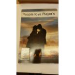 PLAYERS, cardboard showcard for Navy Cut cigarettes, People Love Players, showing silhouette of a