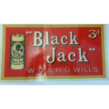 ADVERTISING, poster, Wills Black Jack, mainly text with illustration of tube of tobacco, 14.5 x 8.