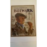 ADVERTISING, poster, Wills Bulwark, showing man smoking pipe, 9.75 x 13, lightly laid down to