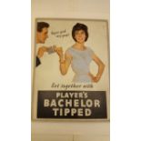 PLAYERS, cardboard showcard for Navy Cut, Get Together With, showing man offering lady a