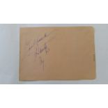 MAGIC, signed album page, by Dante, 1939, Monte Rey to reverse, 7.5 x 5, VG