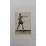 BOXING, signed photo by Nel Tarleton, corner-mounted to card showing him full-length in boxing pose,