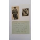 BOXING, signed note by Sydney H Wells, laid down to card, further note and two newspaper photos to