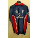 CRICKET, signed original players shirt by Michael Vaughan, to front (Cap No 161) and to back (ODI