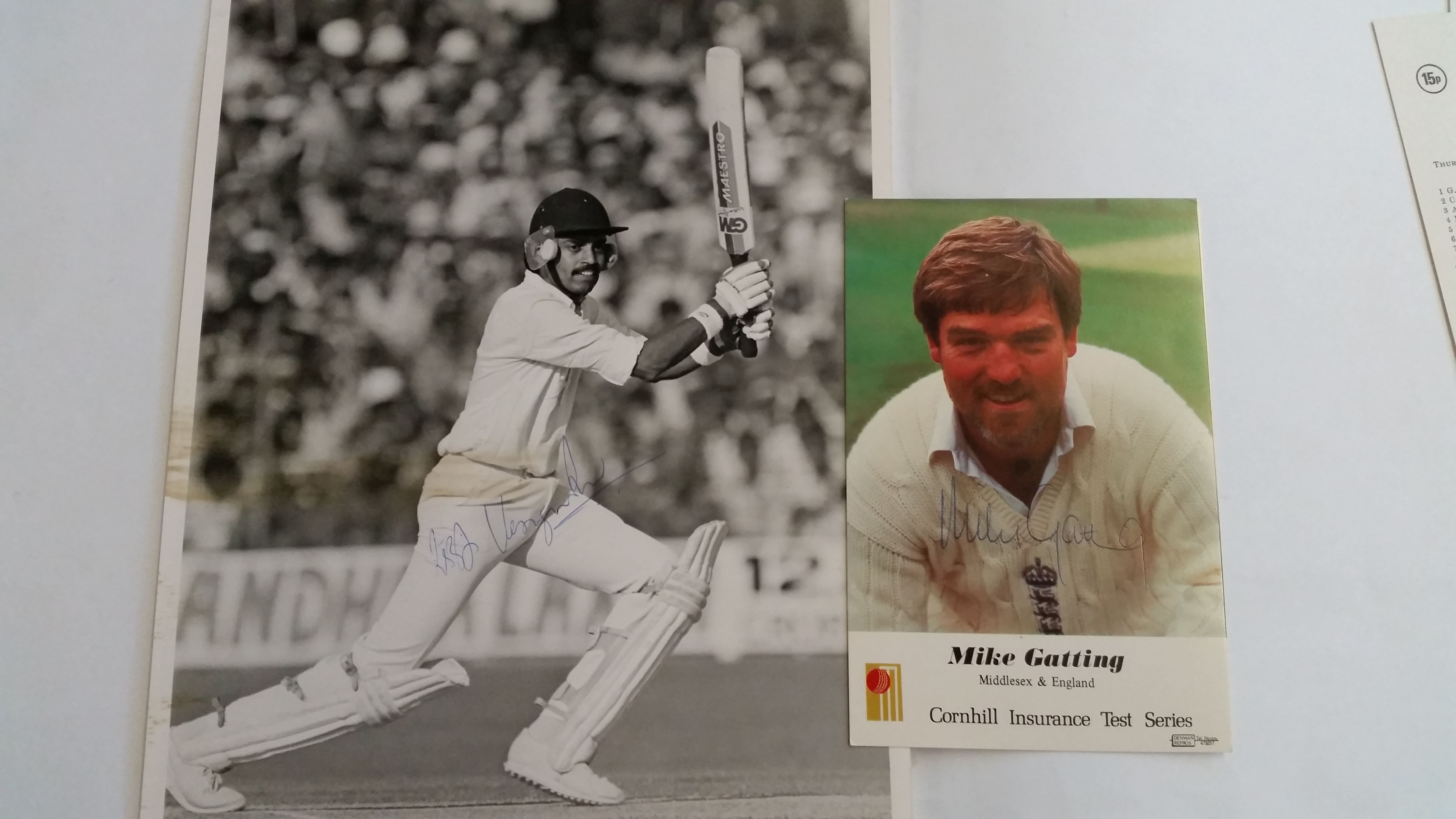 CRICKET, selection from 1982 England v India, inc. Lords (3), scorecard (fully printed), signed - Image 2 of 2