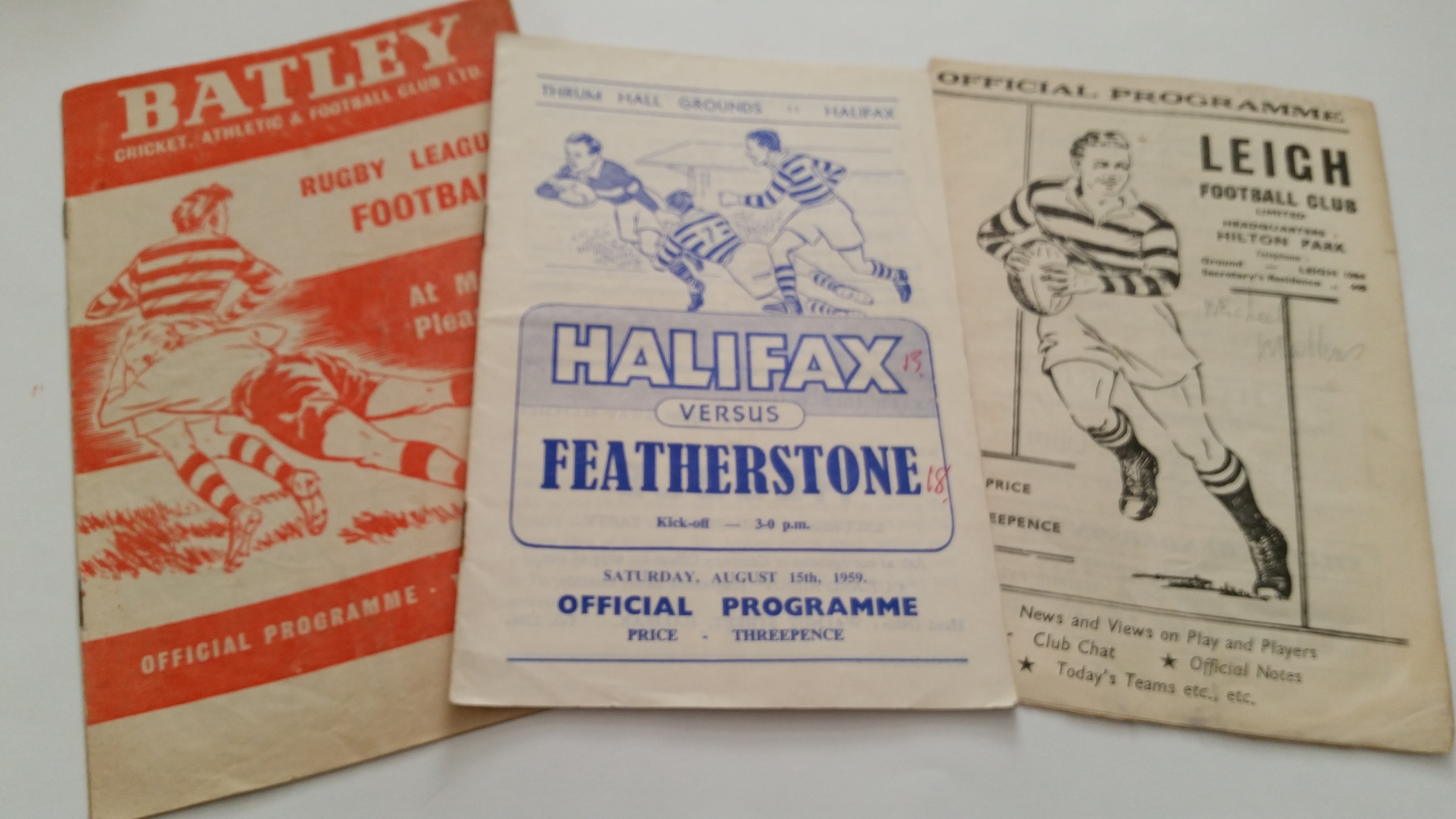 RUGBY LEAGUE, programmes, 1950s, inc. Halifax, Leigh, Batley, Featherstone, Oldham, St Helens,