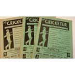 CRICKET, magazines, The Cricketer, Vol 1 Nos. 1-3 (30th Apr - 14th May 1921), age toning to edges,