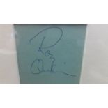 POP MUSIC, signed blank card by Roy Orbison, 2.75 x 3.25, overmounted beneath colour photo, half-