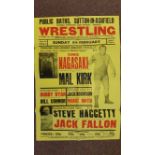 WRESTLING, posters, Sutton-in-Ashfield (Notts) Public Baths, inc. Quasimodo v Honey Boy Zimba;