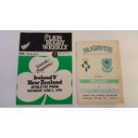 RUGBY UNION, programmes from New Zealand v Ireland 1976, only Test (Wellington); also at North