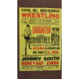 WRESTLING, posters, Kirkby-in-Ashfield (Notts) Festival Hall, inc. Gargantua v Shirley Crabtree; Big