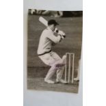 CRICKET, signed press photo by Graham Hole, full-length in action batting for Australia, 1953, G