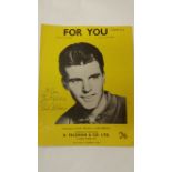 POP MUSIC, signed sheet music booklet by Rick Nelson, For You, inscribed, VG