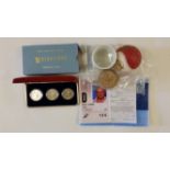 OLYMPICS, 1988 Seoul selection, inc. set of silver coins (boxed), coffee cup & baseball (on stand,