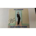 POP MUSIC, signed single record cover by Pete Townshend, Let My Love Open the Door, record