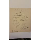 CRICKET, signed album page by MCC at Scarborough, 13 signatures inc. Wyatt, Wells, Sims, Holmes,