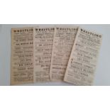 WRESTLING, flyers from Sutton-in-Ashfield (Notts) Public Baths, 1947-1950, 4.5 x 10, most with