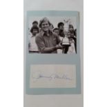 GOLF, signed white card by Johnny Miller (Open Champion 1976), laid down to card with attached