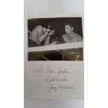 BOXING, signed piece by Joey Maxim, laid down to card beneath magazine photo showing him half-length