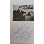 BOXING, signed piece by Jack Solomons, laid down to card beneath photo showing him at desk,