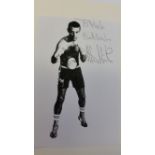 BOXING, signed reproduction photo by Alan Minter, laid down to card showing him full-length in