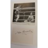 BOXING, signed piece by Dave Crowley, laid down to card beneath photo showing him full-length in