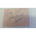 BOXING, signed piece by John Conteh, laid down to card, 6 x 8.5 overall, EX
