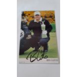 GOLF, signed photo by Ben Curtis (Open Champion 2003), laid down to card with attached magazine