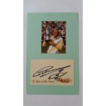 GOLF, signed card by Greg Norman (Open Champion 1986, 1993), laid down to card with attached