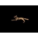 Egyptian Gold Leaping Cat Amulet