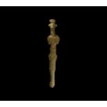 Western Asiatic Luristan Fertility Sceptre Figure