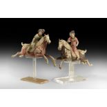 Chinese Tang Polo Player Figurine Pair