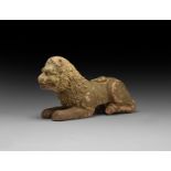 Medieval Terracotta Lion Statuette