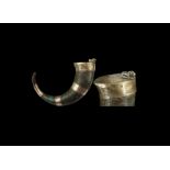 Western Asiatic Elamite Silver Ornamented Libation Horn