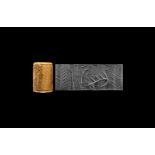 Western Asiatic Cylinder Seal with Linear Designs