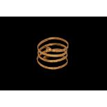 Egyptian Gold Coiled Snake Ring