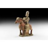 Chinese Ming Horse and Rider Figurine