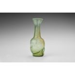 Roman Green Glass Jar with Face