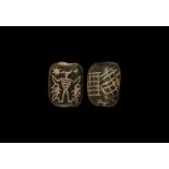 Western Asiatic Early Dynastic Serpentine Figural Stamp Seal