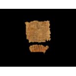 Egyptian Papyrus Page Fragment Group